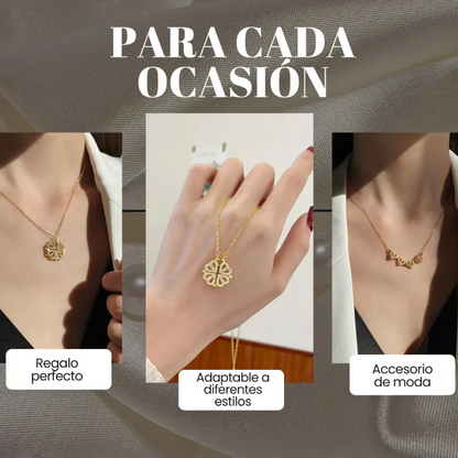 Collar Trébol de 4 Hojas Suerte & Caja De Regalo