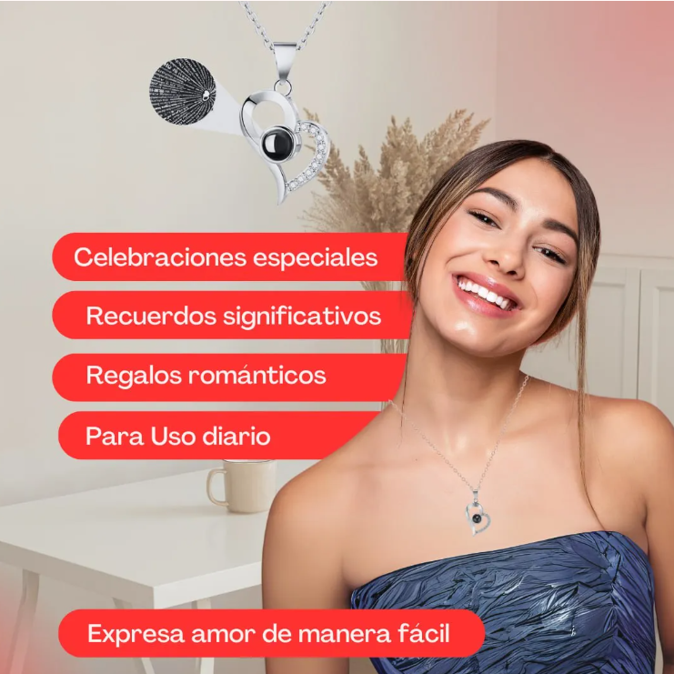 Collar “Te Amo en 100 Idiomas” + Regalos Exclusivos: Anillo y Caja de Lujo