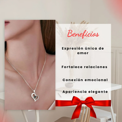 Collar “Te Amo en 100 Idiomas” + Regalos Exclusivos: Anillo y Caja de Lujo